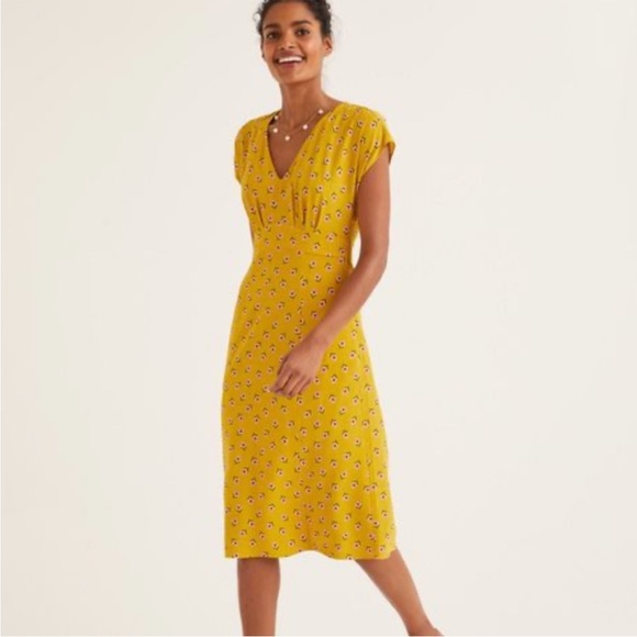 Boden Dresses & Skirts - Boden Yellow Floral Midi Dress